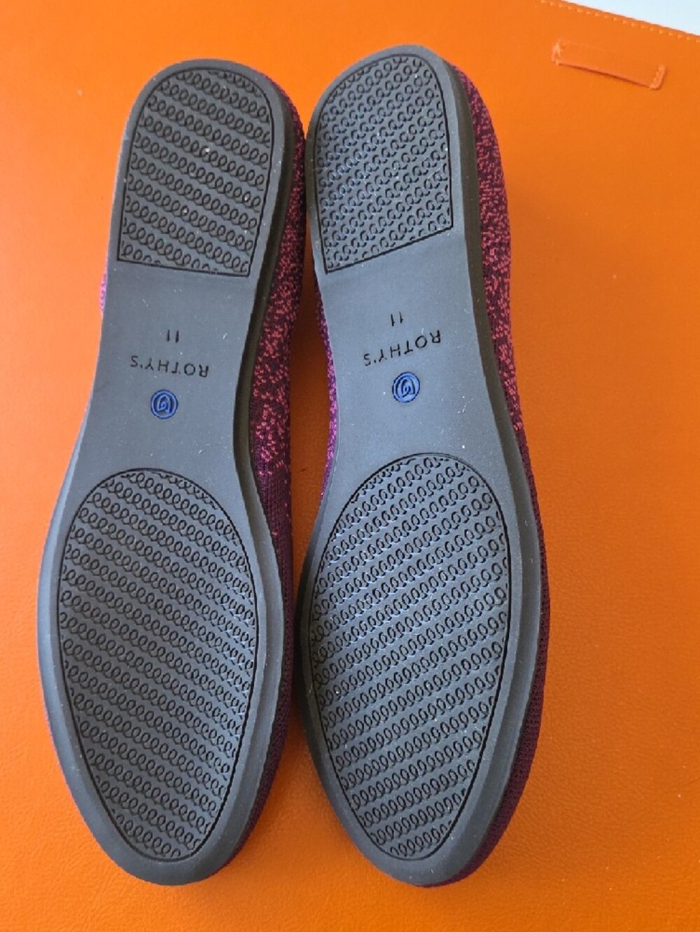 Rothys Fig Python Flat Round Toe Size 11 - Picture 5 of 5